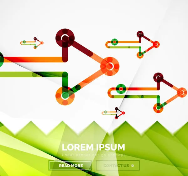 Plantilla de banner abstracta con flechas, estilo de diseño lineal — Archivo Imágenes Vectoriales