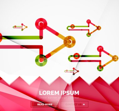 Okları, doğrusal tasarım stili ile soyut afiş şablon
