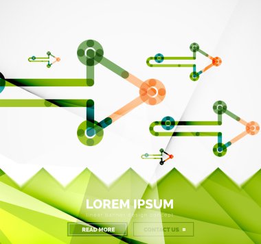 Okları, doğrusal tasarım stili ile soyut afiş şablon