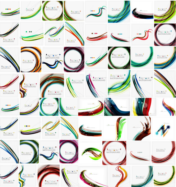 Set of business wave corporate backgrounds, flyers, brochure design templates