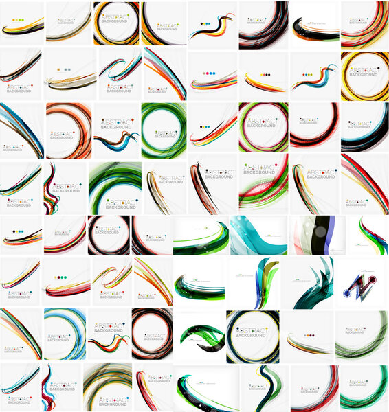 Set of business wave corporate backgrounds, flyers, brochure design templates