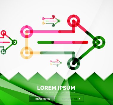 Okları, doğrusal tasarım stili ile soyut afiş şablon
