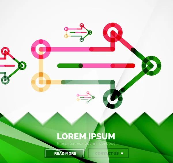 선형 디자인 스타일 화살표와 함께 추상 배너 서식 파일 — 스톡 벡터