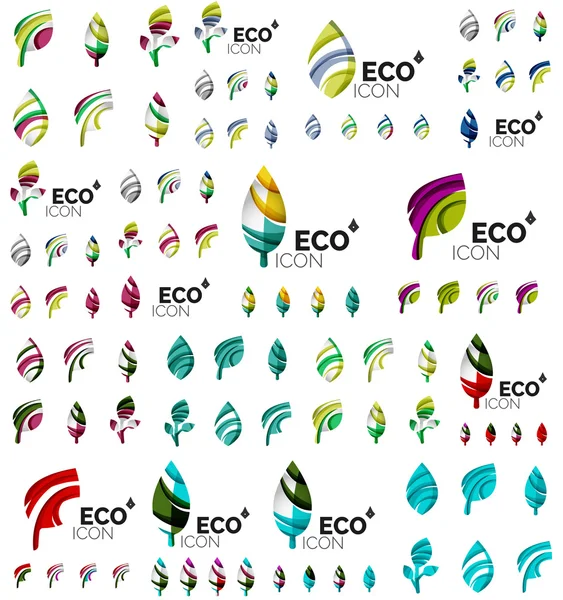 Mega collection de concepts d'été vert vecteur - compositions de feuilles, plantes — Image vectorielle