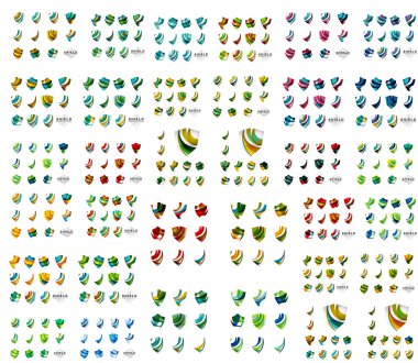 Mega set of protection shield logo concepts.