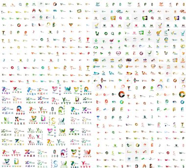 Mega set of geomeric company logos.