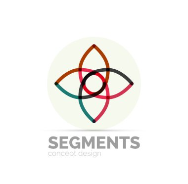 Soyut geometrik doğrusal hipster çiçek simgesi, çerçeve tasarımı, düz stil