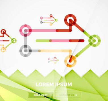 Okları, doğrusal tasarım stili ile soyut afiş şablon