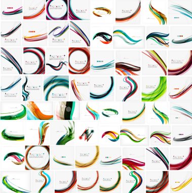 Dizi iş dalga kurumsal arka planlar, el ilanı, broşür tasarım şablonları