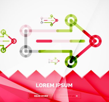 Okları, doğrusal tasarım stili ile soyut afiş şablon