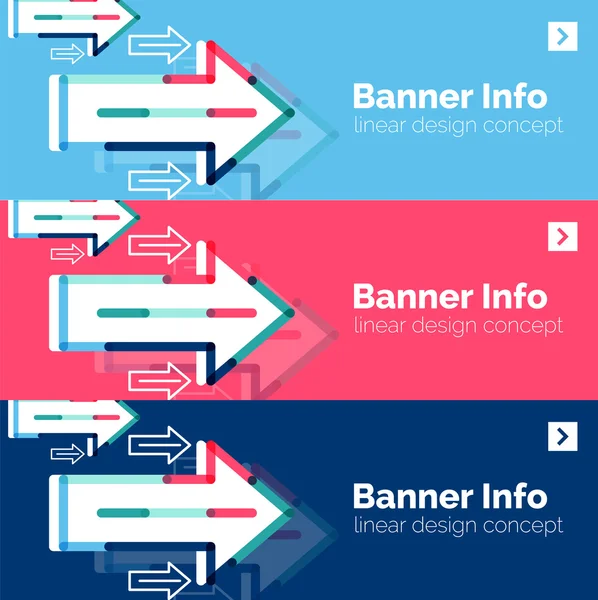 Abstract banner template with arrows, linear design style — Stock Vector