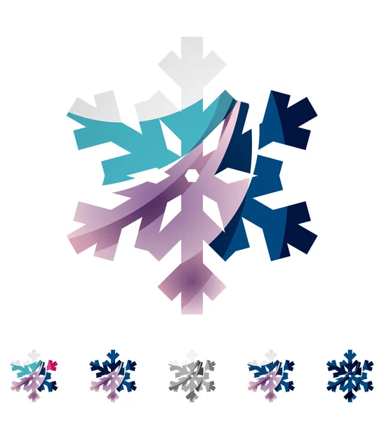 Abstract colorful snowflake logo icons — Stok Vektör