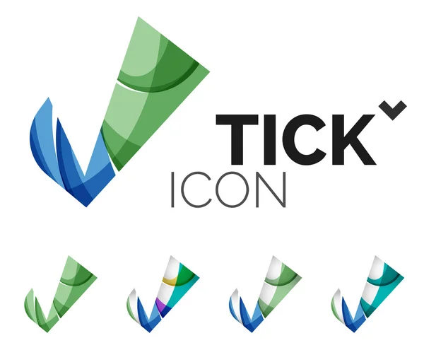 Conjunto de ícones abstratos OK e tick — Vetor de Stock