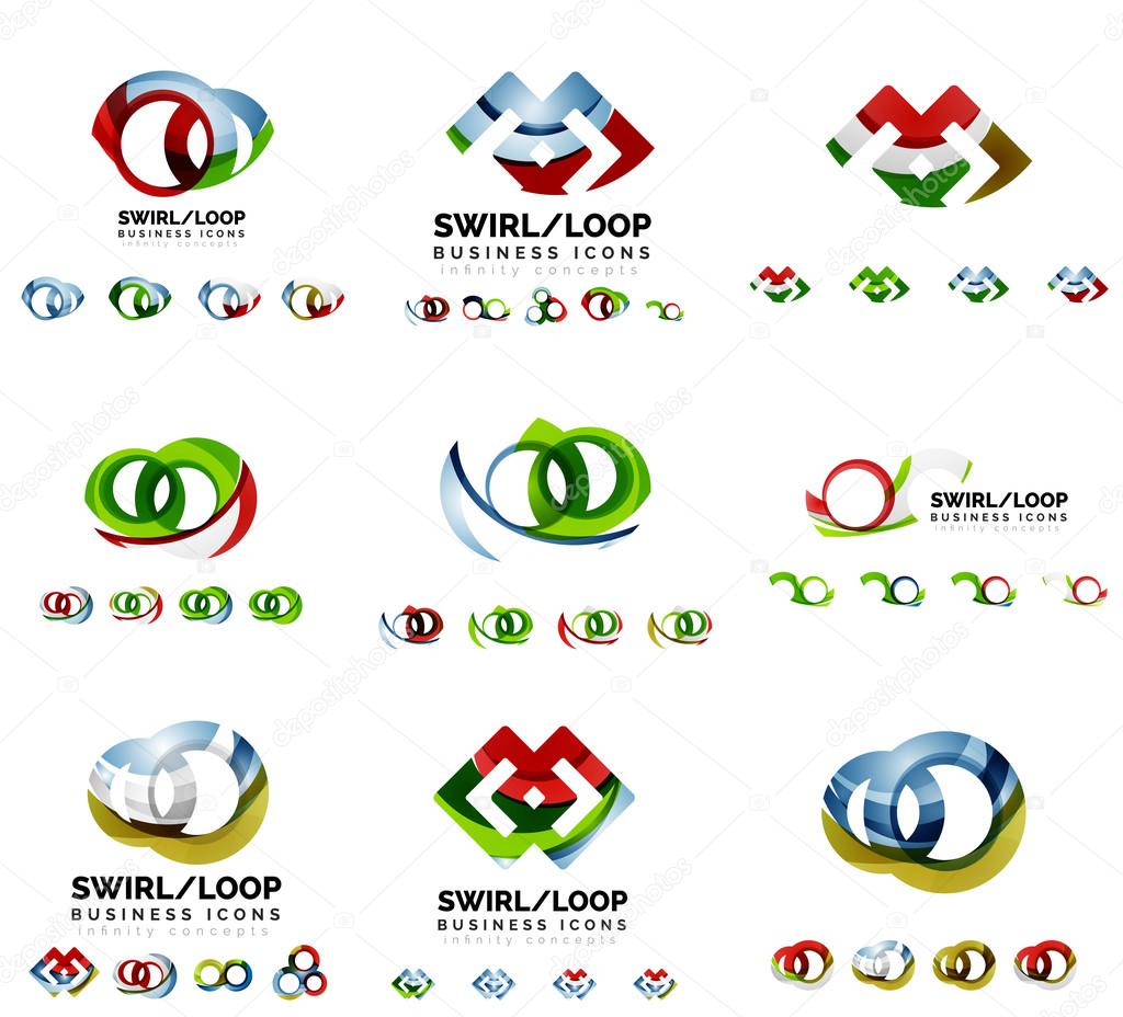 Set of company logotype branding designs