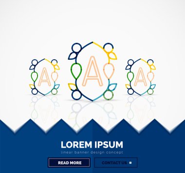 Soyut geometrik doğrusal hipster çiçek simgesi