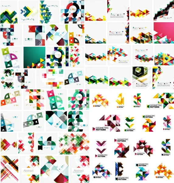 Abstracte geometrische papier grafische lay-outs — Stockvector