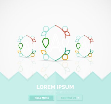 Soyut doğrusal hipster çiçek simgesi