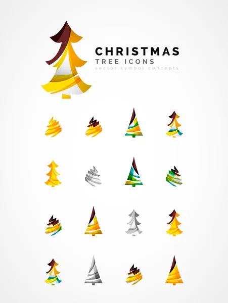 Conjunto de iconos abstractos del árbol de Navidad — Archivo Imágenes Vectoriales