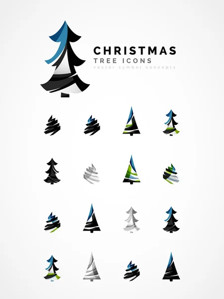 Conjunto de ícones abstratos da árvore de Natal — Vetor de Stock