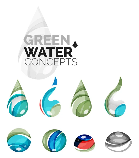 Set of abstract eco water icons, — Stock Vector