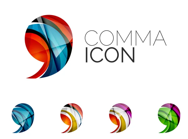 Set of abstract comma icon — 스톡 벡터