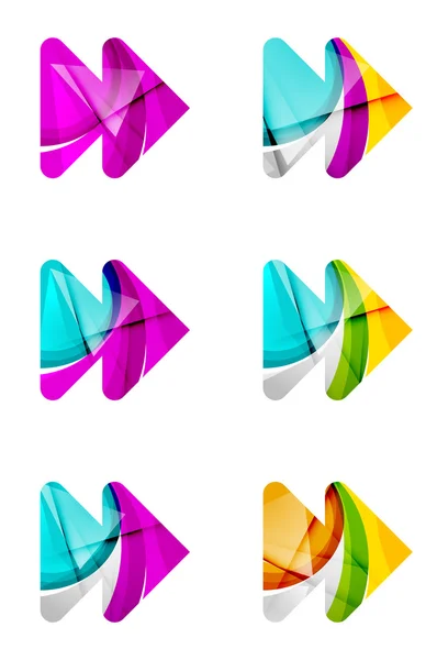 Ensemble d'icône de flèche de jeu suivante abstraite — Image vectorielle