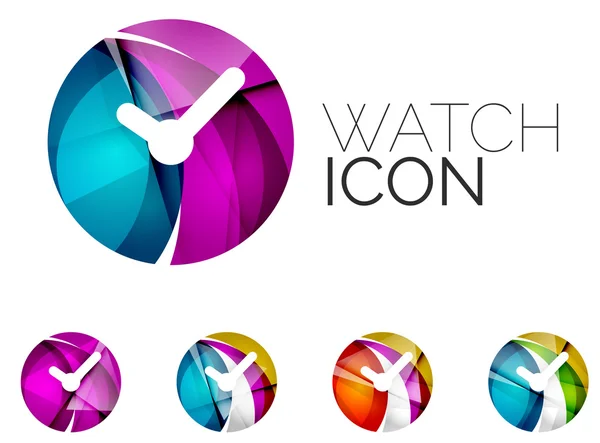 Conjunto de icono de reloj abstracto — Vector de stock