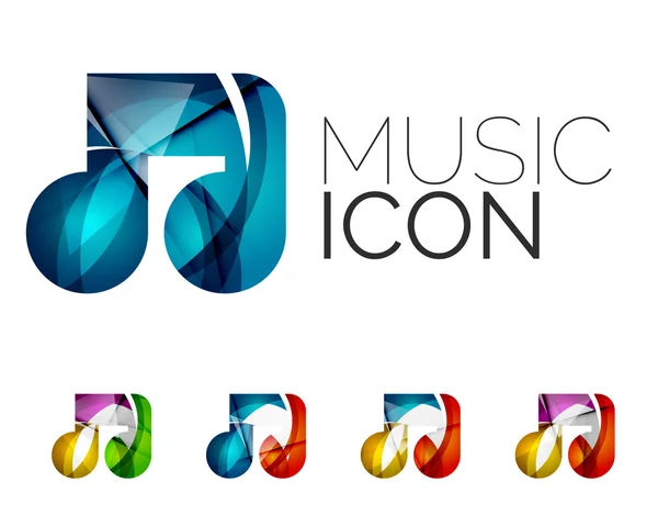 Set of abstract music note icon — Stock Vector