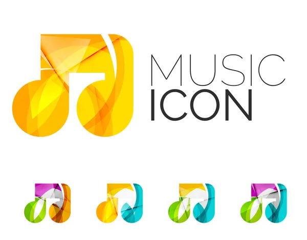 Conjunto de icono de nota de música abstracta — Vector de stock