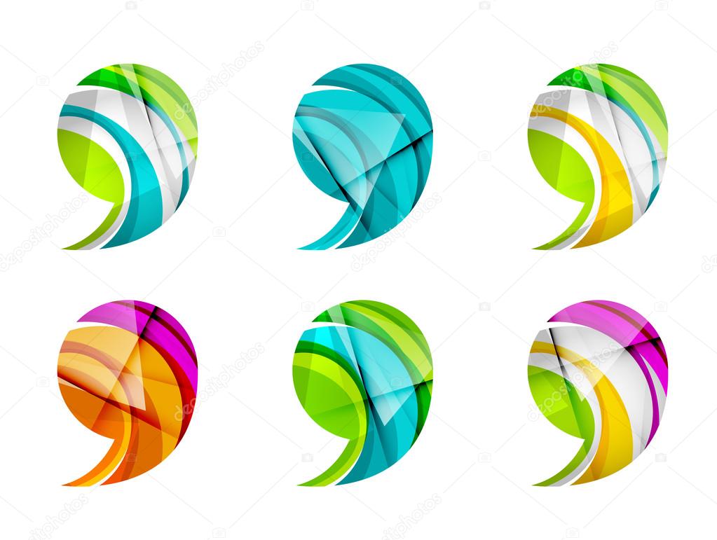 Set of abstract comma icon