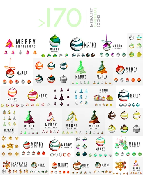 Mega set of Christmas Logos. — Stockový vektor