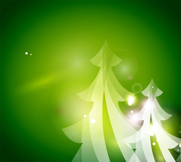 Fondo abstracto verde de vacaciones, copos de nieve de invierno, plantilla de diseño de Navidad y Año Nuevo — Vector de stock