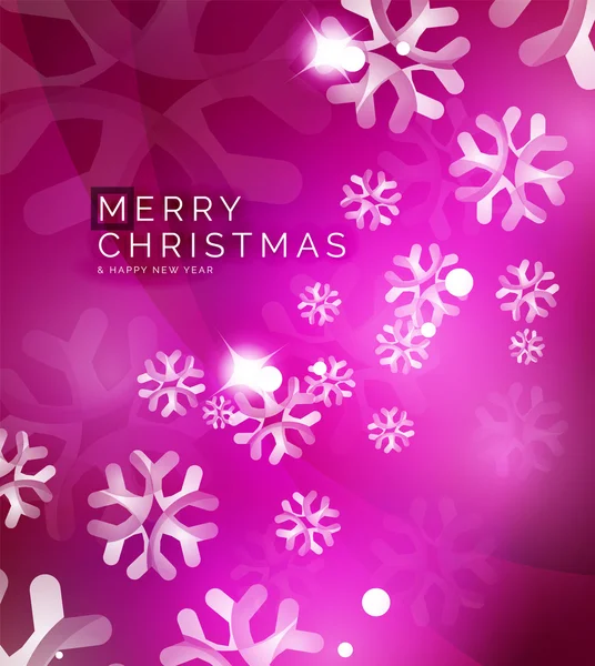 白色透明的雪花圣诞节紫色抽象背景 — 图库矢量图片