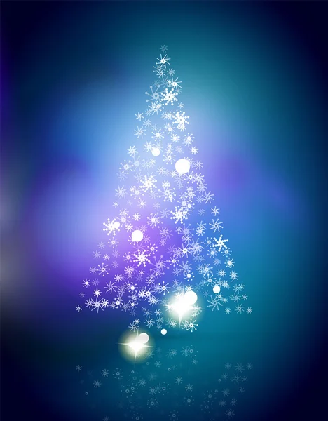 Weihnachten blau abstrakten Hintergrund mit weißen transparenten Schneeflocken — Stockvektor