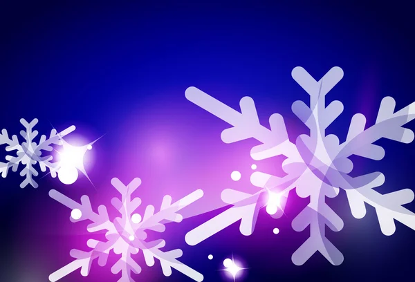 白い透明な雪とクリスマス紫抽象的な背景 — ストックベクタ