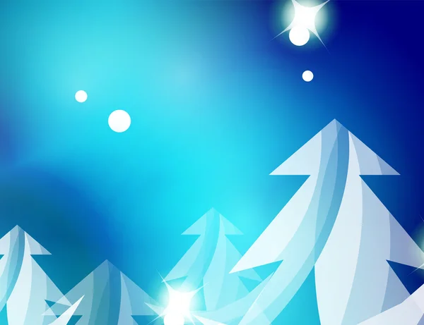 抽象的な背景が青いクリスマス — ストックベクタ