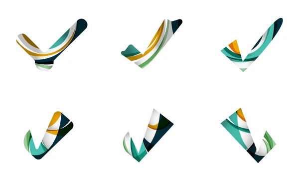 Conjunto de iconos abstractos OK y tick — Vector de stock