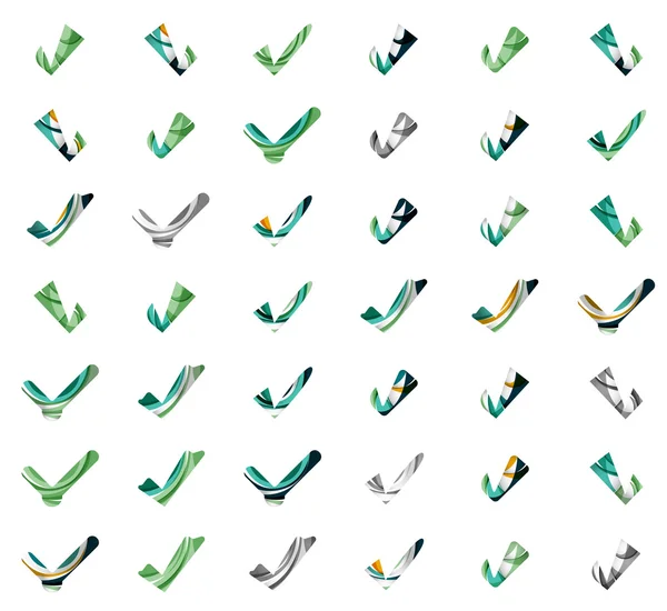 Ensemble d'icônes abstraites OK et cocher — Image vectorielle