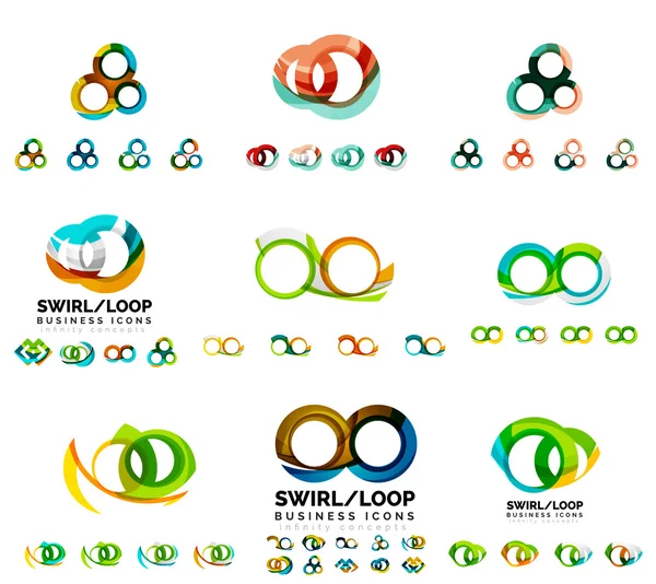 Ensemble de logotypes d'entreprise dessins de marque — Image vectorielle