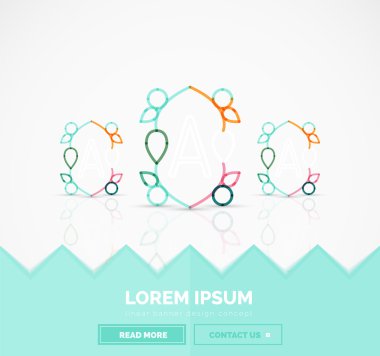 Soyut geometrik doğrusal hipster çiçek simgesi, çerçeve tasarımı, düz stil. Afiş