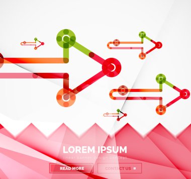 Okları, doğrusal tasarım stili ile soyut afiş şablon
