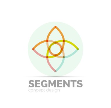 Soyut geometrik doğrusal hipster çiçek simgesi, çerçeve tasarımı, düz stil