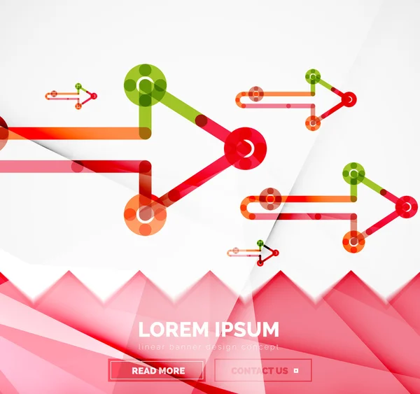 선형 디자인 스타일 화살표와 함께 추상 배너 서식 파일 — 스톡 벡터