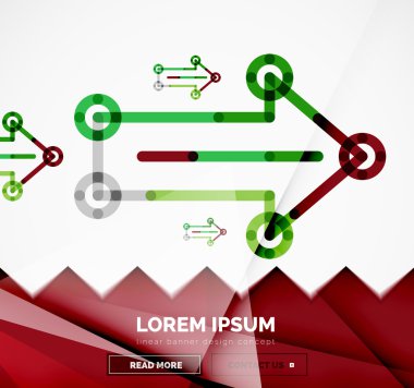 Okları, doğrusal tasarım stili ile soyut afiş şablon