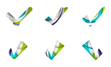 Dizi soyut Tamam ve kene simgeler, iş logo kavramları, temiz modern geometrik tasarım