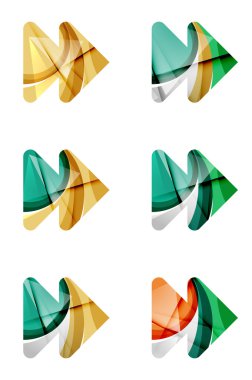 Soyut ileri kümesi oyun ok simgesi, iş logo kavramları, temiz modern geometrik tasarım