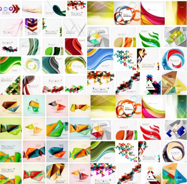 Soyut geometrik kağıt grafik düzenleri büyük mega toplama. Evrensel arka planlar, sunu şablonları veya web kapakları