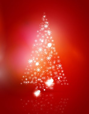 Christmas kırmızı arka plan beyaz şeffaf kar taneleri ile