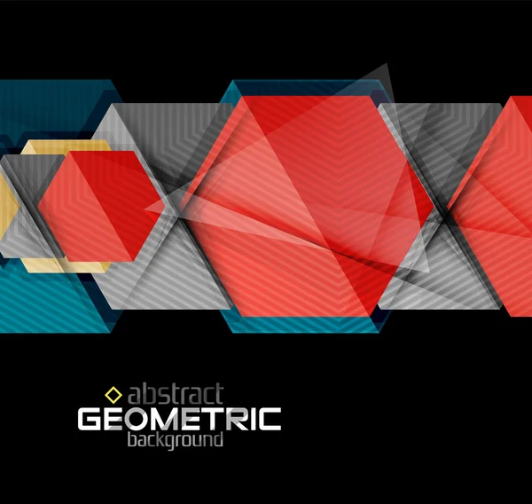 Vektorfarbe geometrische Formen auf schwarzem Hintergrund — Stockvektor