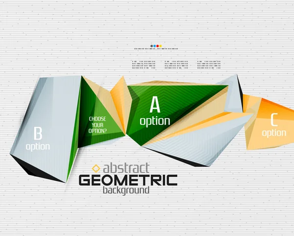 Soyut bilgi ekranı, geometrik kağıt stili seçenekleri — Stok Vektör